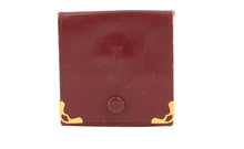 Load image into Gallery viewer, CARTIER BURGUNDY LEATHER BUTTON COIN CASE COA INCL