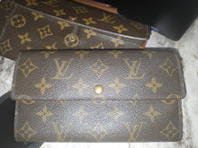 Load image into Gallery viewer, LOUIS VUITTON MONOGRAM PORTEFEUILLE SARAH LONG WALLET BROWN
