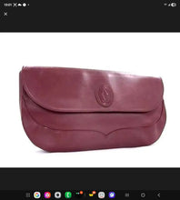 Load image into Gallery viewer, CARTIER UNIQUE ELEGANT BURGUNDY VINTAGE LEATHER POCHETTE BORDEAUX CLUTCH
