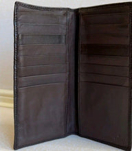Load image into Gallery viewer, GUCCI DARK BROWN GG GUCCISSIMA LEATHER BIFOLD LONG WALLET
