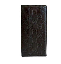 Load image into Gallery viewer, GUCCI DARK BROWN GG GUCCISSIMA LEATHER BIFOLD LONG WALLET
