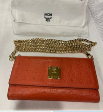 Load image into Gallery viewer, MCM ORANGE LEATHER WALLET
