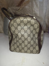 Load image into Gallery viewer, GUCCI GG SUPREME WEB BOSTON BAG BROWN

