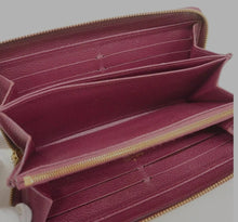 Load image into Gallery viewer, LOUIS VUITTON SARAH WALLET FUSCHA/PURP MONOGRAM EMPREINTE ZIPPIE LEATHER WALLET
