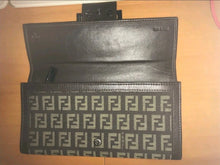 Load image into Gallery viewer, FENDI ZUCCHINO LONG WALLET CANVAS LEATHER BLACK
