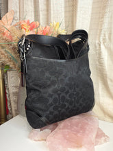 Load image into Gallery viewer, COACH F12852 VINTAGE SOHO BROWN SATEEN SIGNATURE C W/ RIVETS SHOULDER BAG
