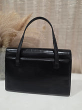 Load image into Gallery viewer, GIVENCHY VINTAGE TOP HANDLE KELLY BLACK LEATHER MEDIUM TOTE HAND BAG AUTHENTIC
