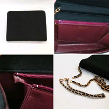 Load image into Gallery viewer, CHANEL BLK VINTAGE MATELASSE COTTON CHAIN SHOULDER CC LOGO PUSH LOCK BAG COA INCL
