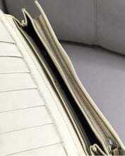 Load image into Gallery viewer, GUCCI BROWN CANVAS WHITE LEATHER TRIM MONOGRAMED GG LOGO WALLET
