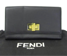 Load image into Gallery viewer, FENDI BLACK LEATHER 14 CARD HOLDER
