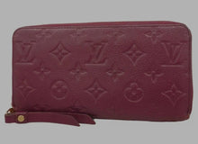 Load image into Gallery viewer, LOUIS VUITTON SARAH WALLET FUSCHA/PURP MONOGRAM EMPREINTE ZIPPIE LEATHER WALLET
