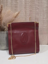 Load image into Gallery viewer, CARTIER VINTAGE GAMAGUCHI BORDEAUX GOLD SHOULDER LEATHER BAG
