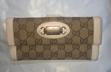 Load image into Gallery viewer, GUCCI WHITE/BEIGE GG CANVAS &amp; LEATHER WALLET
