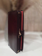 Load image into Gallery viewer, COACH MAHOGANY CHECKBOOK WALLET BI-FOLD CARD CASE RARE!
