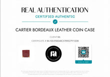 Load image into Gallery viewer, CARTIER BURGUNDY LEATHER BUTTON COIN CASE COA INCL
