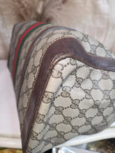 Load image into Gallery viewer, GUCCI GG SUPREME WEB BOSTON BAG BROWN

