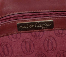 Load image into Gallery viewer, CARTIER UNIQUE ELEGANT BURGUNDY VINTAGE LEATHER POCHETTE BORDEAUX CLUTCH
