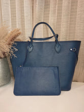 Load image into Gallery viewer, LOUIS VUITTON EPI INDIGO (LEATHER) NEVERFULL MM W/ZIP POUCH &amp; COA INCL- RARE COLLECTABLE

