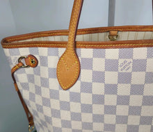 Load image into Gallery viewer, LOUIS VUITTON NEVERFULL PM TOTE BAG AZUR DAMIER CANVAS

