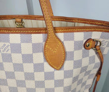 Load image into Gallery viewer, LOUIS VUITTON NEVERFULL PM TOTE BAG AZUR DAMIER CANVAS
