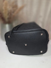Load image into Gallery viewer, MCM LARGE DESSAU BLACK MONOGRAM NOÉ BAG
