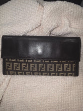 Load image into Gallery viewer, FENDI ZUCCHINO LONG WALLET CANVAS LEATHER BLACK
