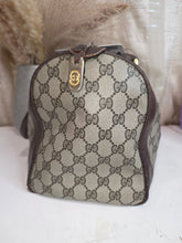 Load image into Gallery viewer, GUCCI GG SUPREME WEB BOSTON BAG BROWN
