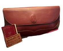 Load image into Gallery viewer, CARTIER UNIQUE ELEGANT BURGUNDY VINTAGE LEATHER POCHETTE BORDEAUX CLUTCH
