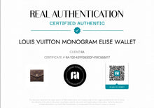 Load image into Gallery viewer, LOUIS VUITTON ELISE WALLET COA INCL
