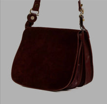 Load image into Gallery viewer, CARTIER BURGUNDY SUEDE/LEATHER MESSENGER BAG
