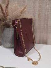 Load image into Gallery viewer, CARTIER VINTAGE GAMAGUCHI BORDEAUX GOLD SHOULDER LEATHER BAG
