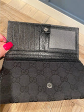 Load image into Gallery viewer, GUCCI TRIFOLD CHECKBOOK BLACK WALLET 16 CARD HOLDER
