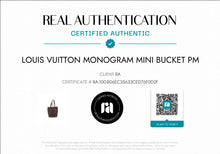 Load image into Gallery viewer, LOUIS VUITTON MINI LIN PM DARK BRN BUCKET BAG
