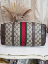 Load image into Gallery viewer, GUCCI GG SUPREME WEB BOSTON BAG BROWN
