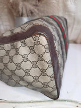 Load image into Gallery viewer, GUCCI GG SUPREME WEB BOSTON BAG BROWN
