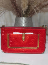 Load image into Gallery viewer, LOUIS VUITTON RED VERNIS POCHETTE C/O PEELING PROJECT
